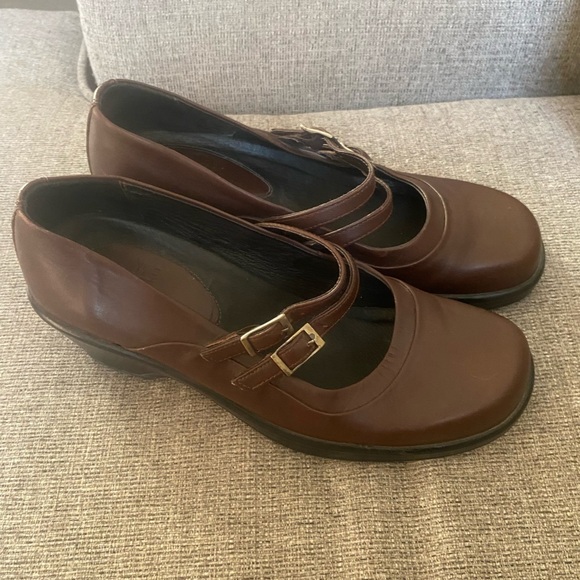 Dansko Womens Babette Mary Jane Double Strap Wedge Shoes Brown Size 41 10.5 US - Picture 2 of 8